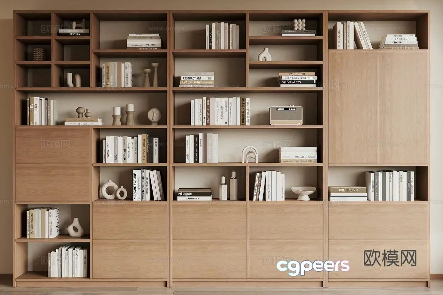 Modern bookcase 3d model