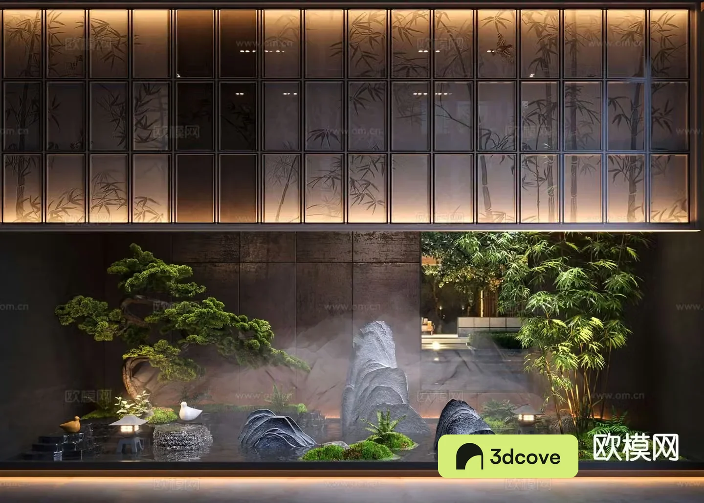 New Chinese style interior landscape moss sketch