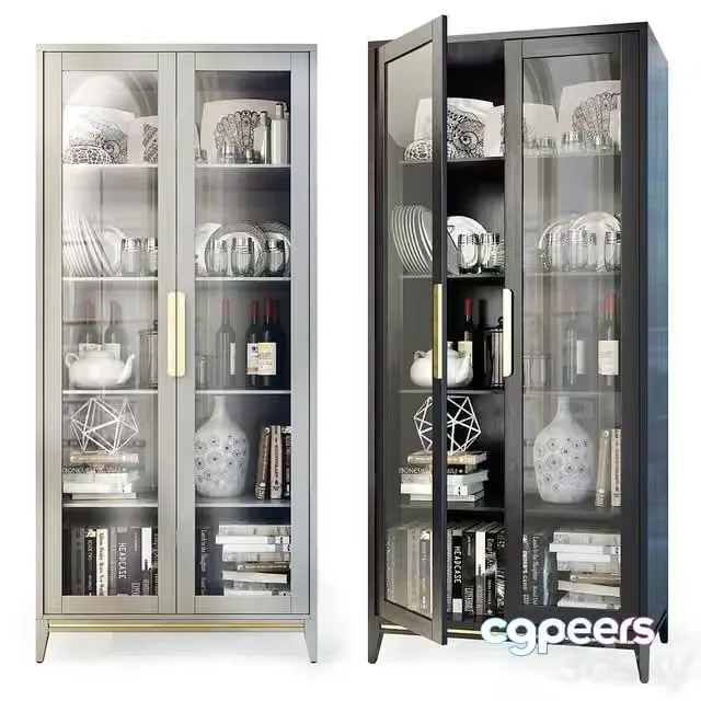 3ds Max Free – Swing wardrobe showcase Dexter. Cabinet showcase by Metner