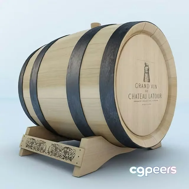 3ds Max Free – Barrel, beer, wine