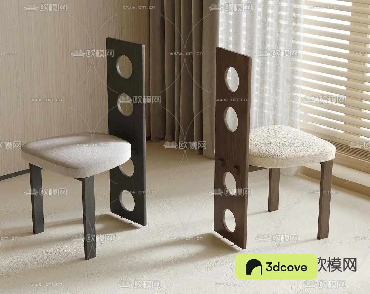 Medieval style chair dining chair 3d model