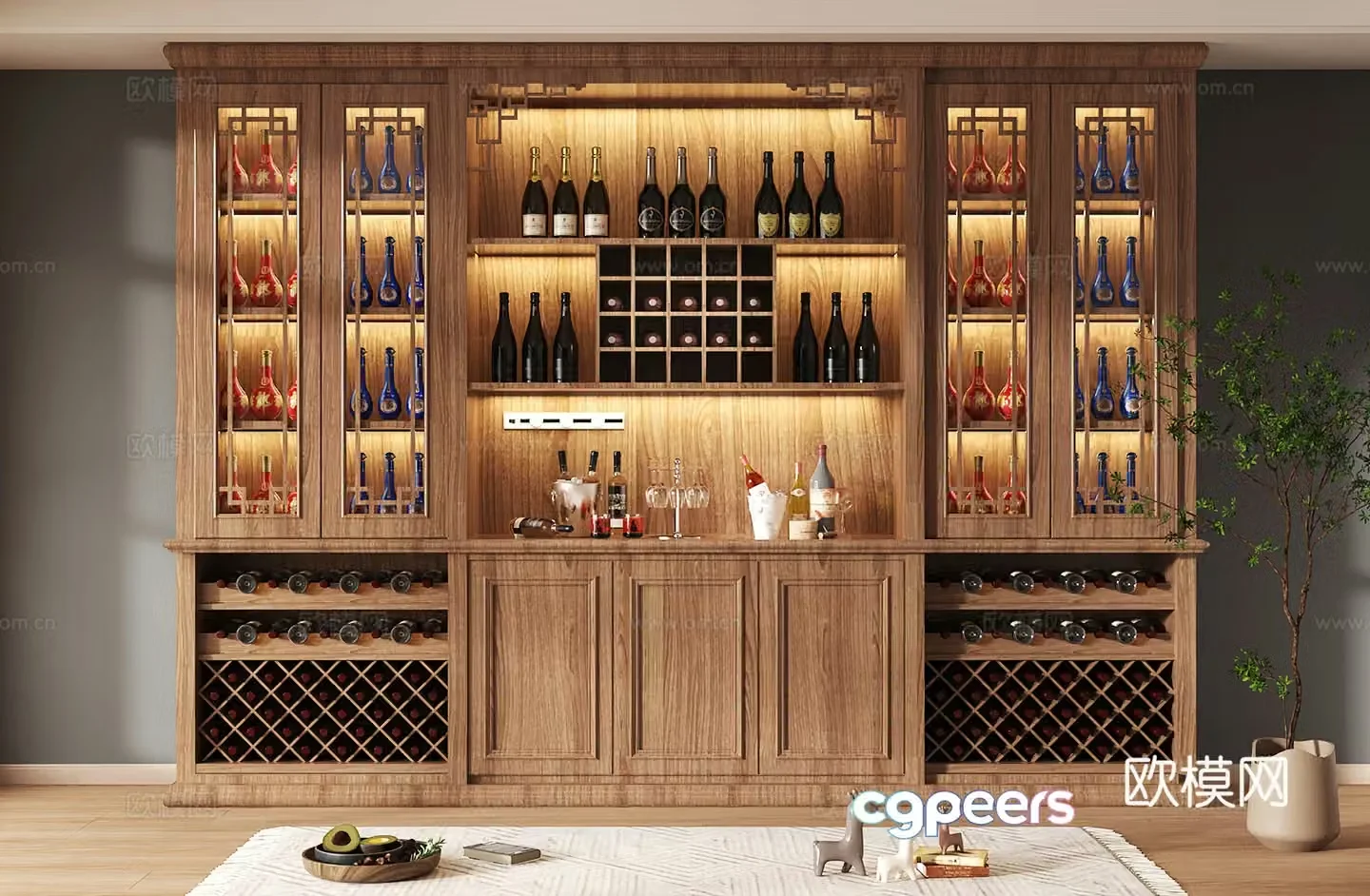 Wine cabinet design Wine cabinet red wine cabinet bar wine cabinet partition wine cabinet 3D model