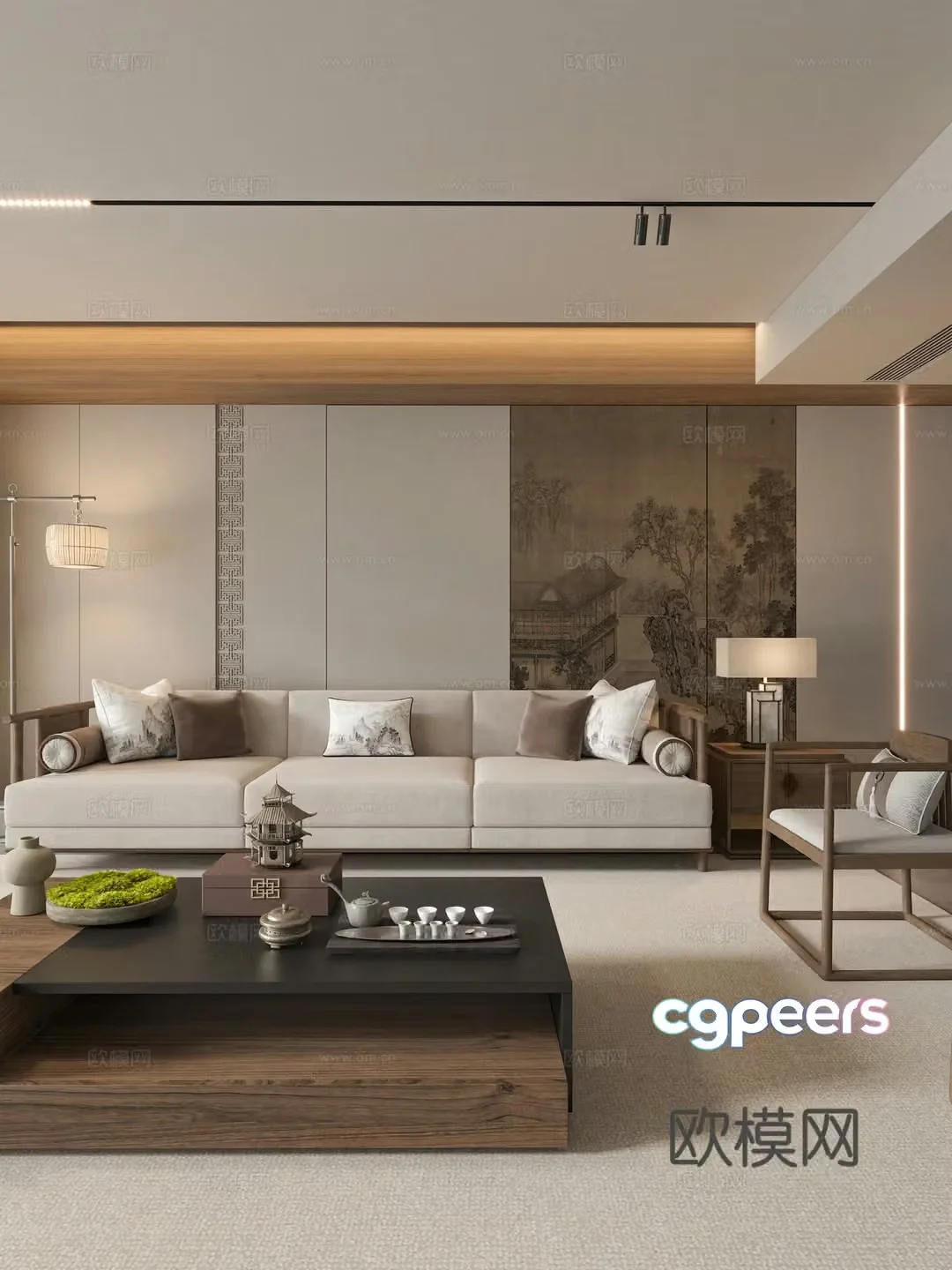 New Chinese living room 3D model