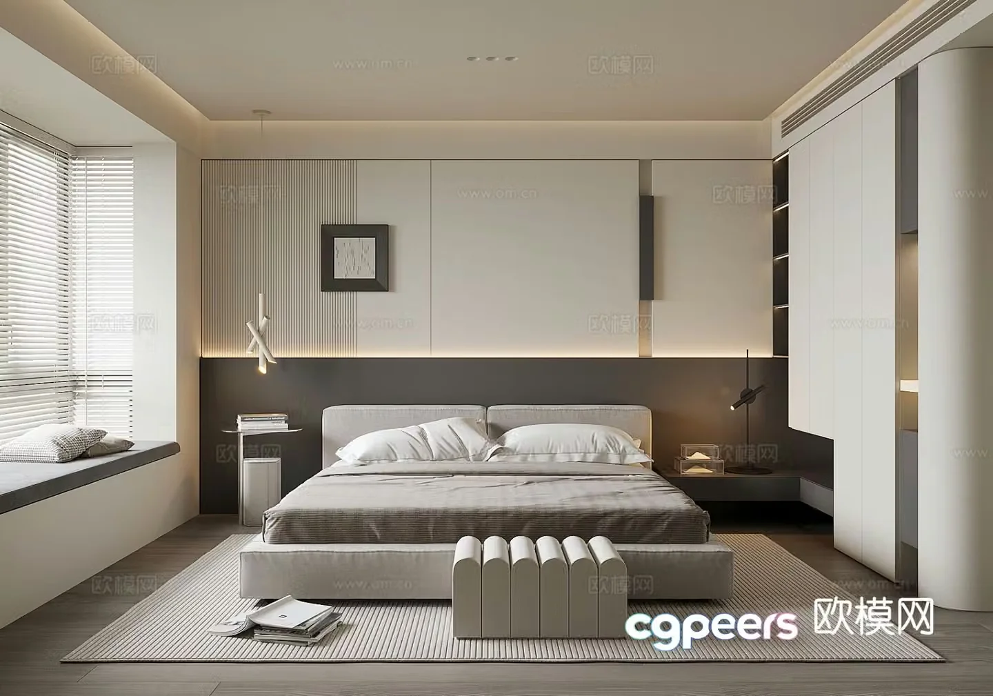 Modern home bedroom master bedroom 3d model