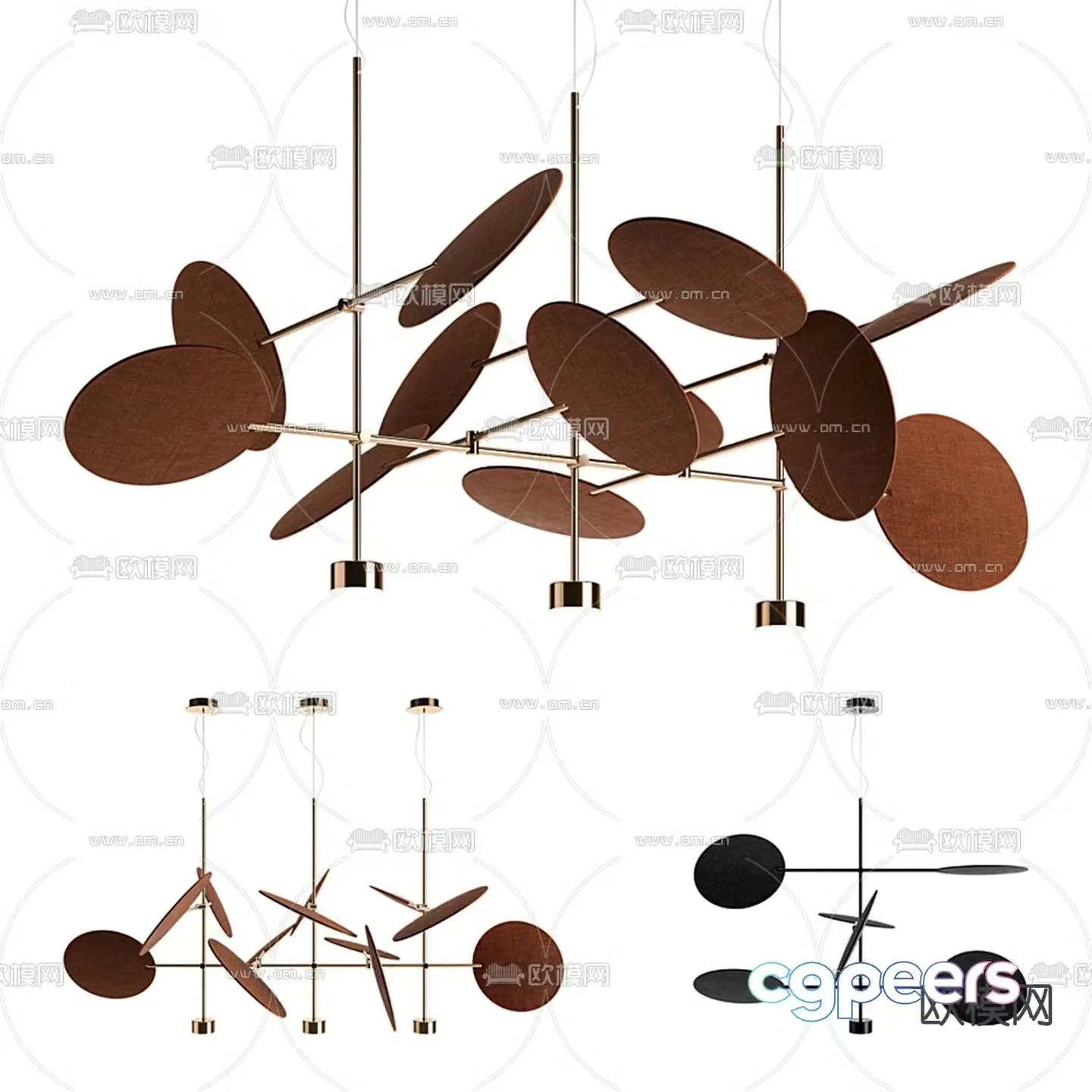 Minotti disc chandelier decorative chandelier 3d model