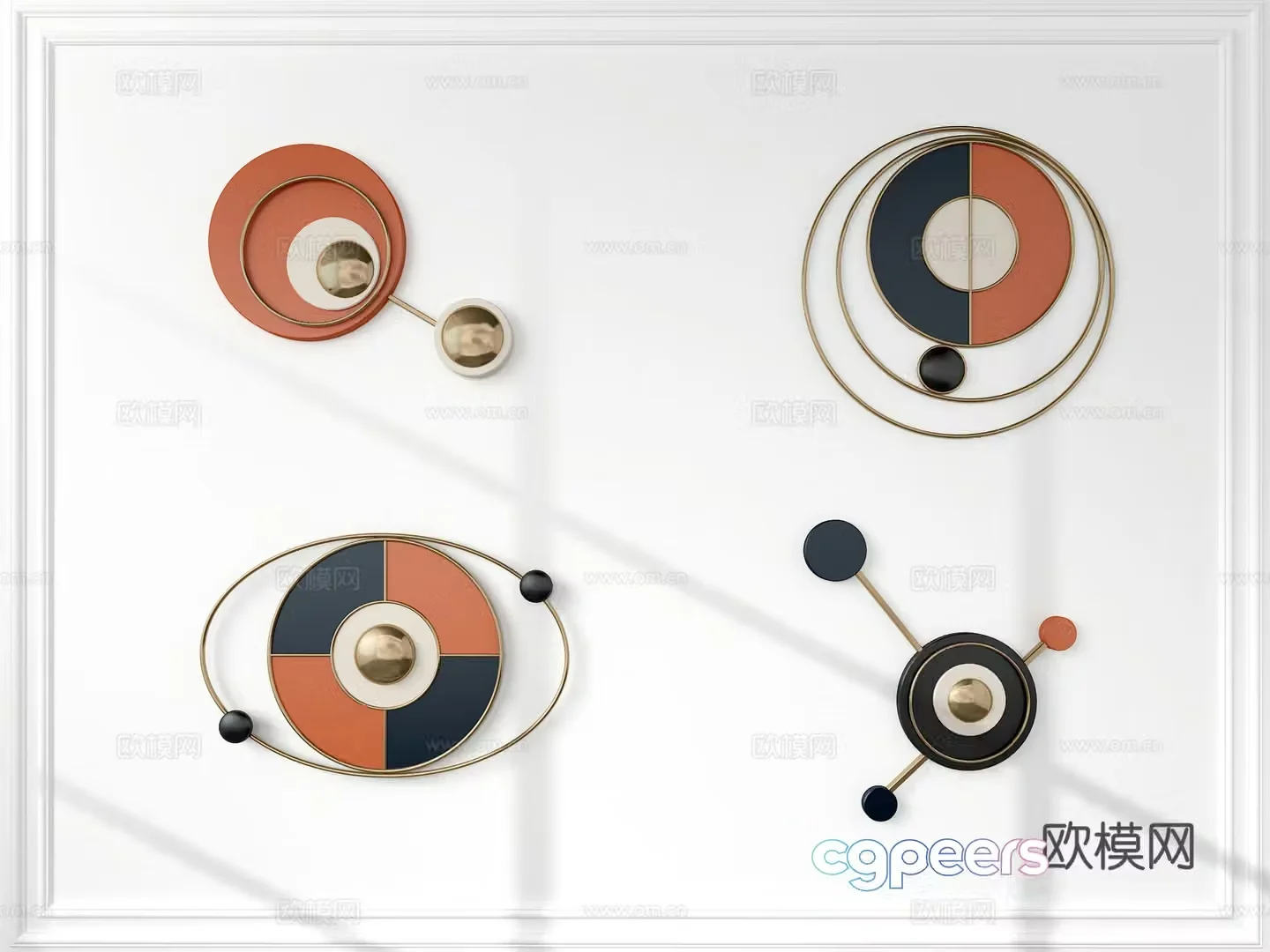 Modern metal pendant 3d model