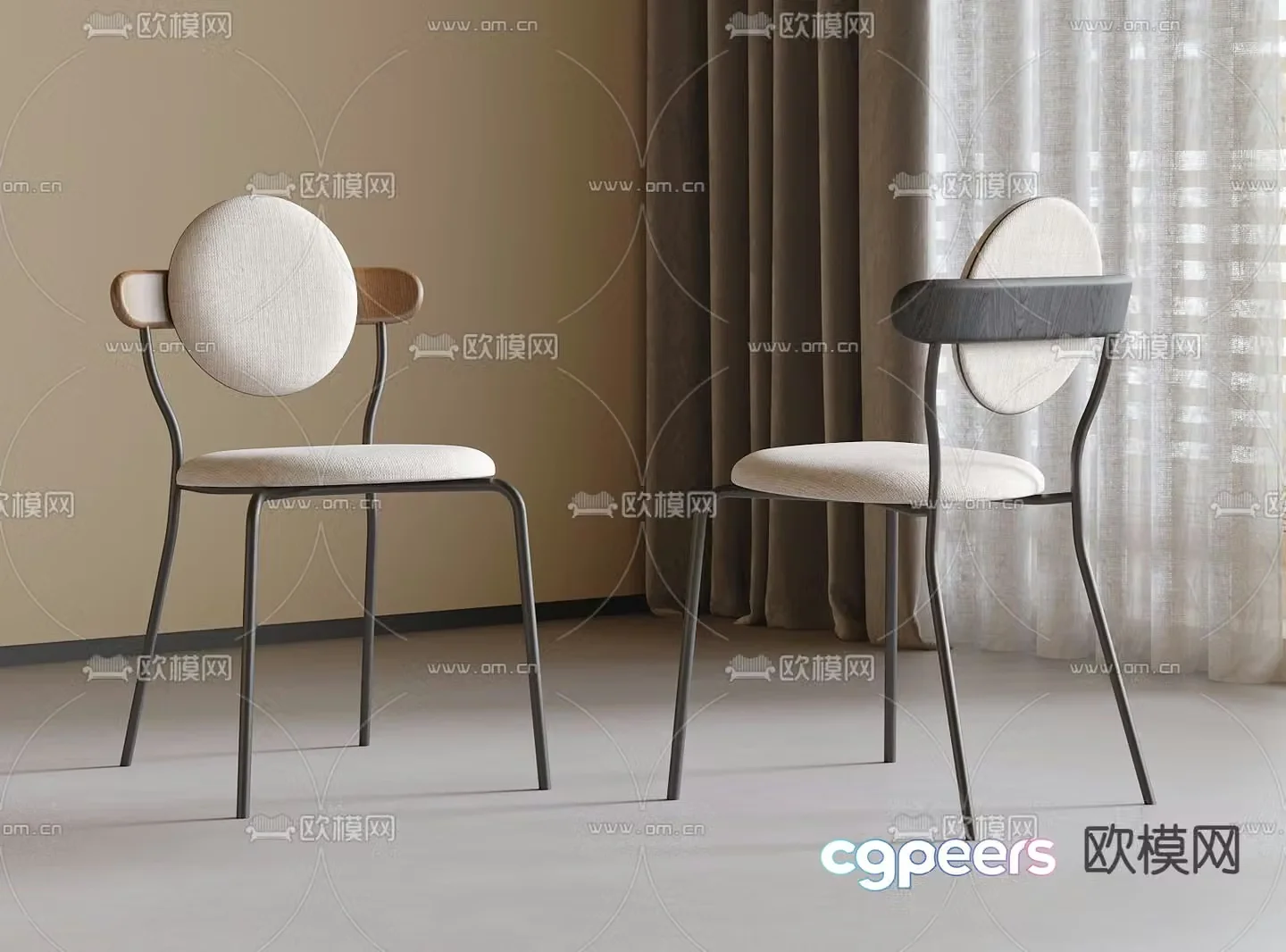 Modern chair dining chair 3d model