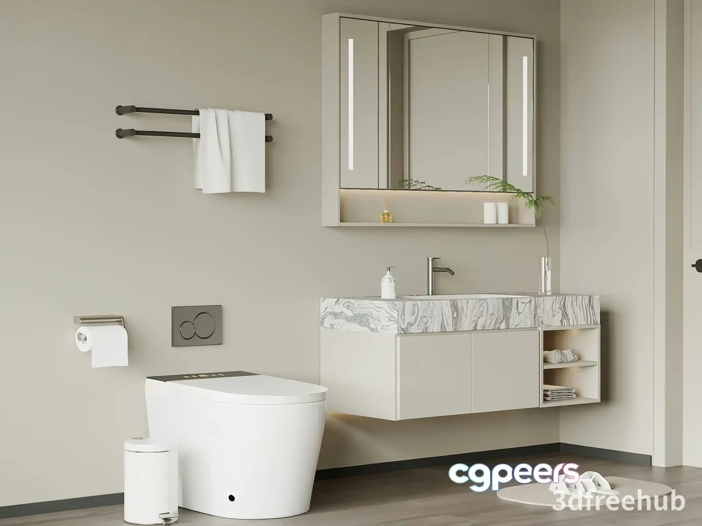 Modern Bathroom Setup 3D Model – 21955 – VRAY Render