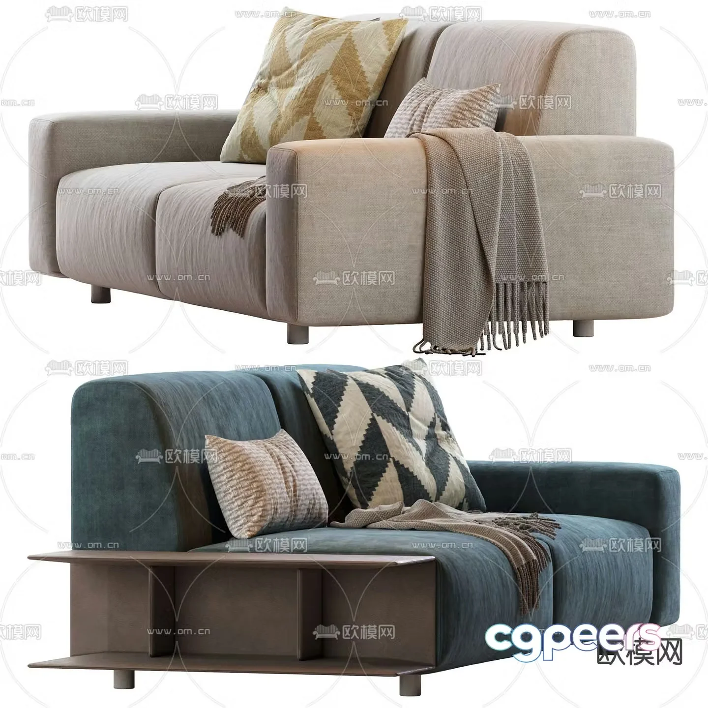 Double sofa 3d model