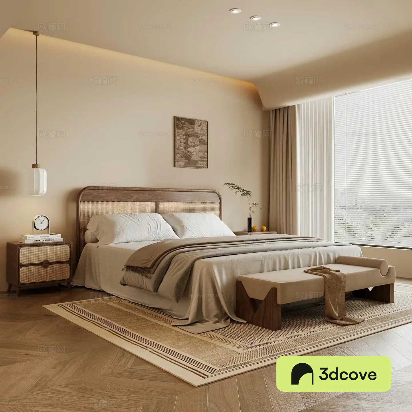 Wasabi Middle Ages Home Bedroom Wasabi Wind Bedroom Secondary Bedroom Master Bedroom Bathroom Window Bedroom 3D Model