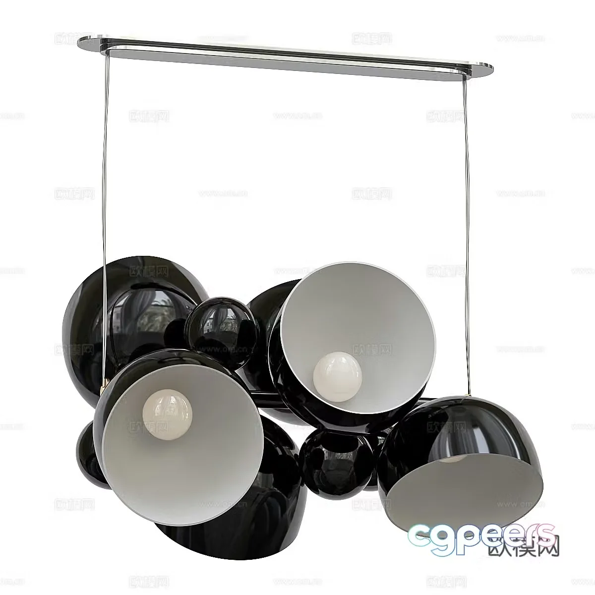 Hemispheric chandelier 3d model