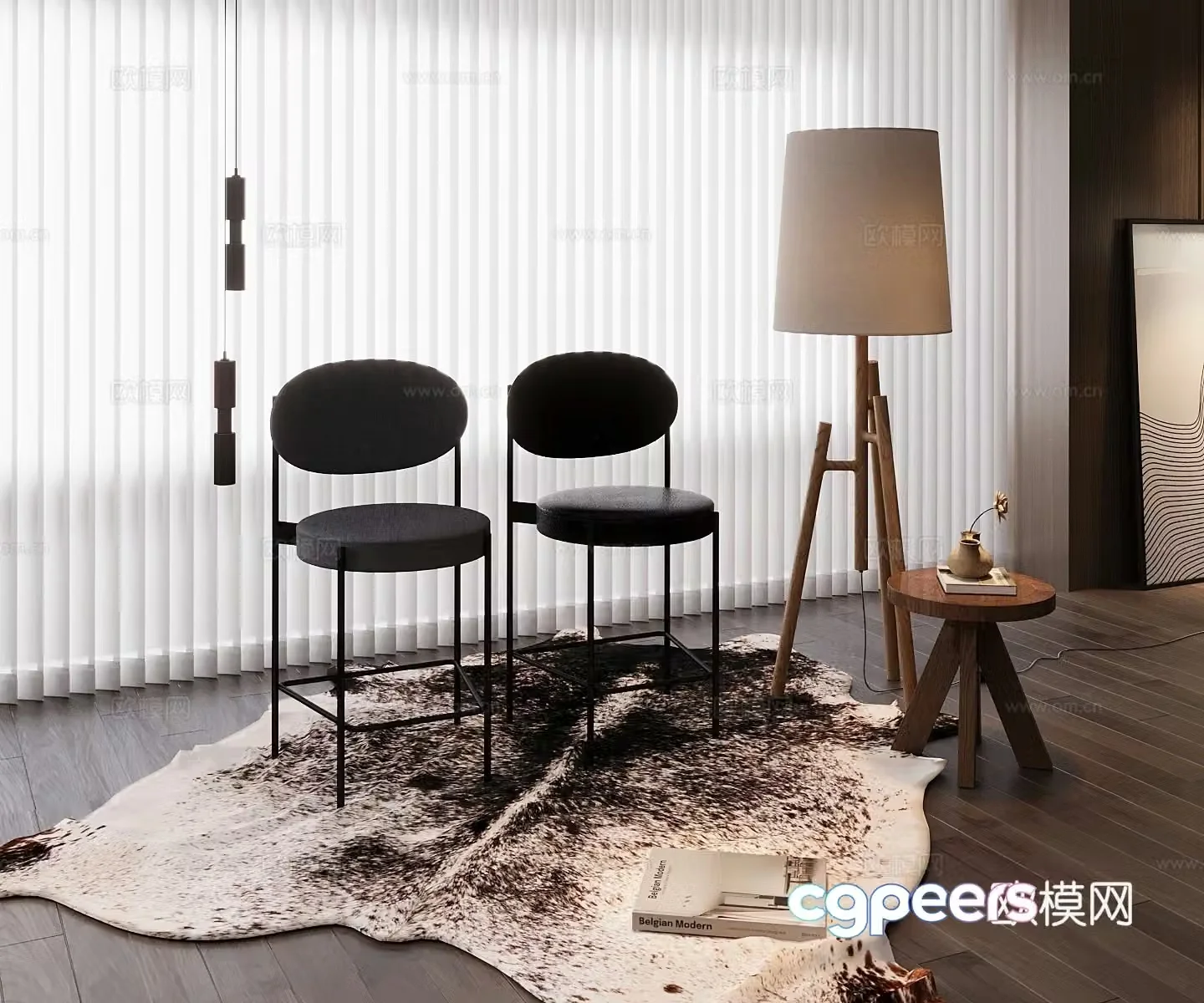 Modern bar chair 3d model