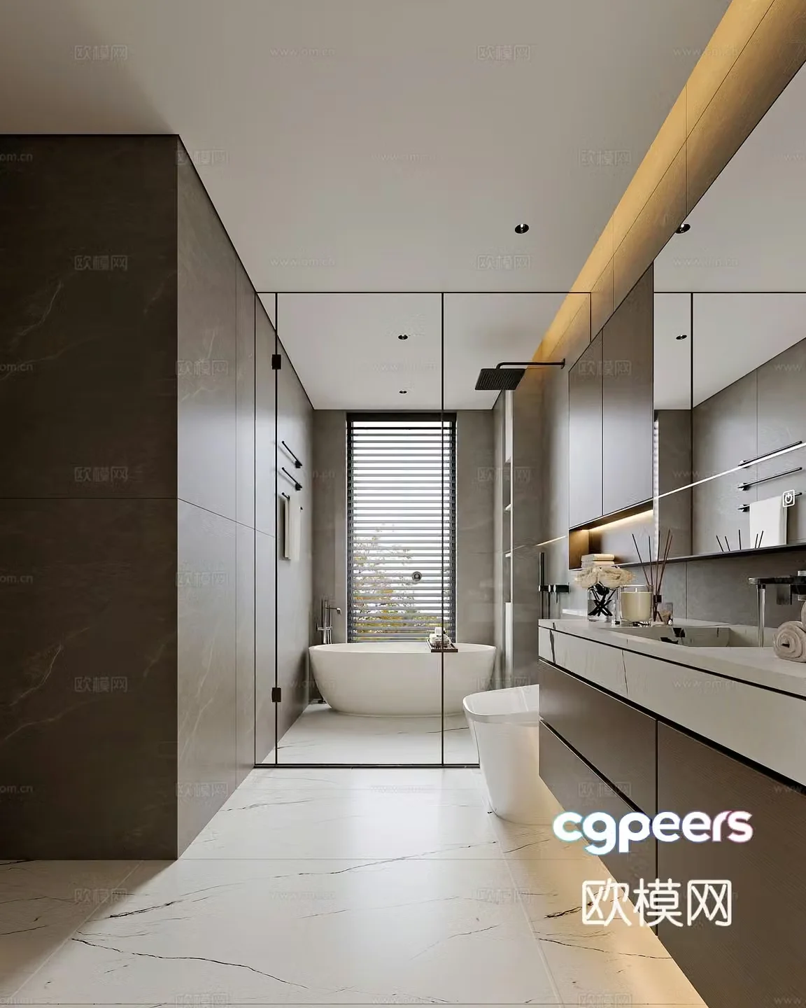 Modern style home bathroom 3d model
