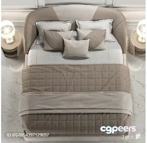 Modern Beige Bedroom 3D Model – 9968 – VRAY Render