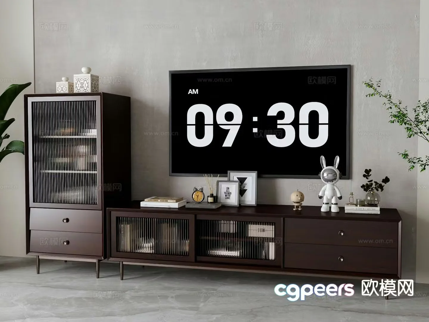 American TV cabinet 3d model