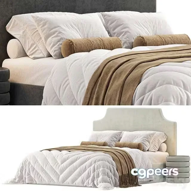3ds Max Free – Bed Adona Floor 160 Soft Latte