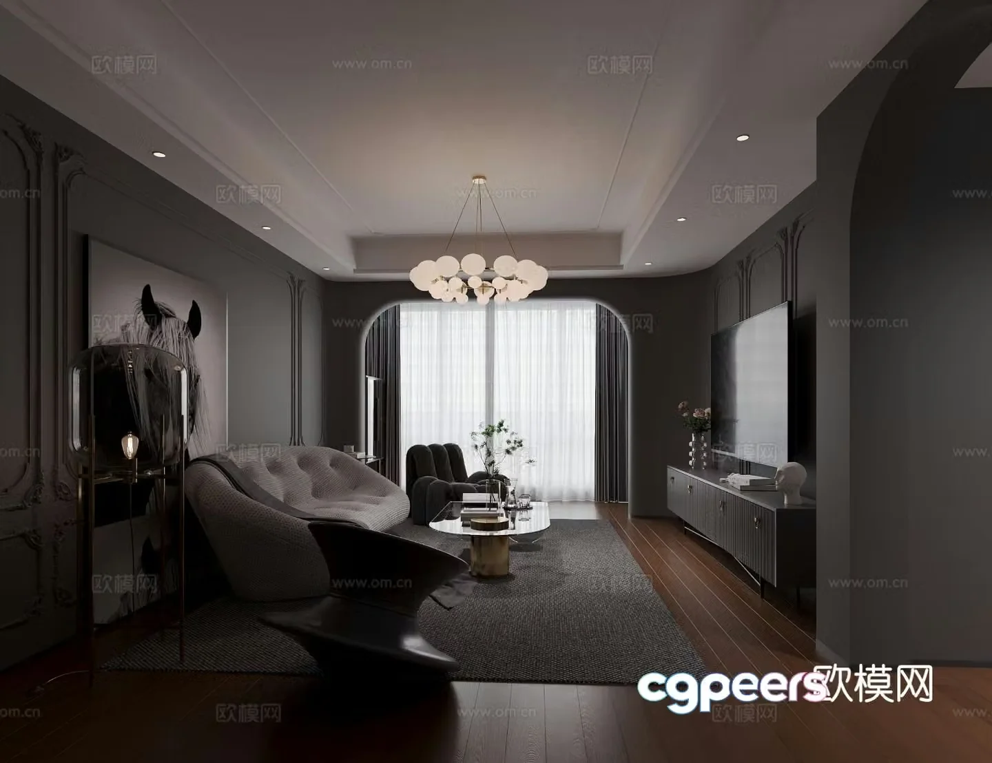French living room 3d model