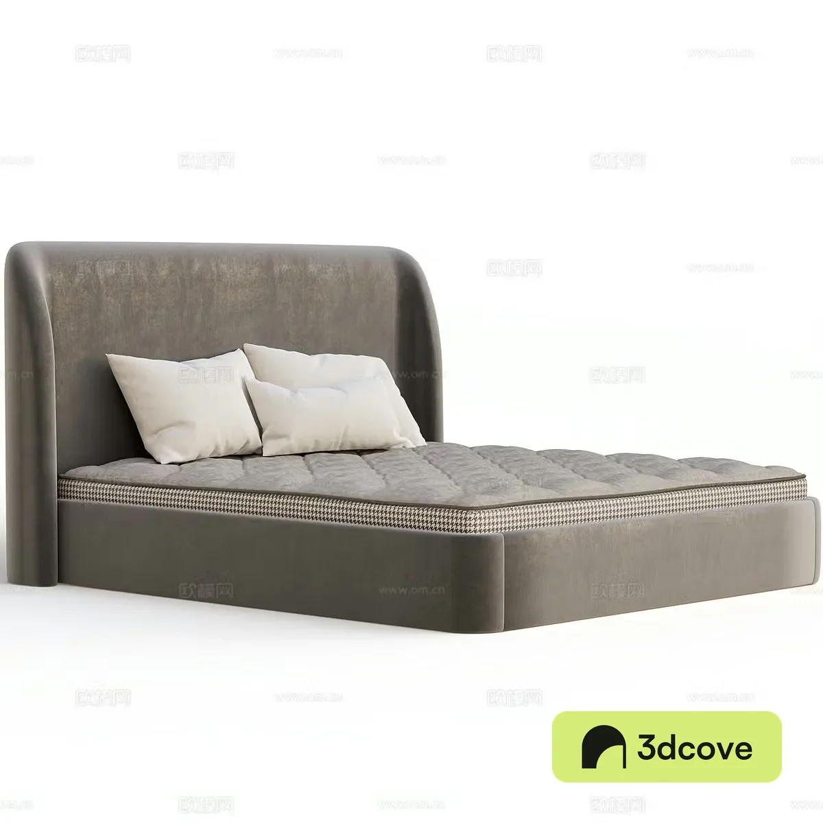 Nordic simple double bed simple bed bedroom bed pillow