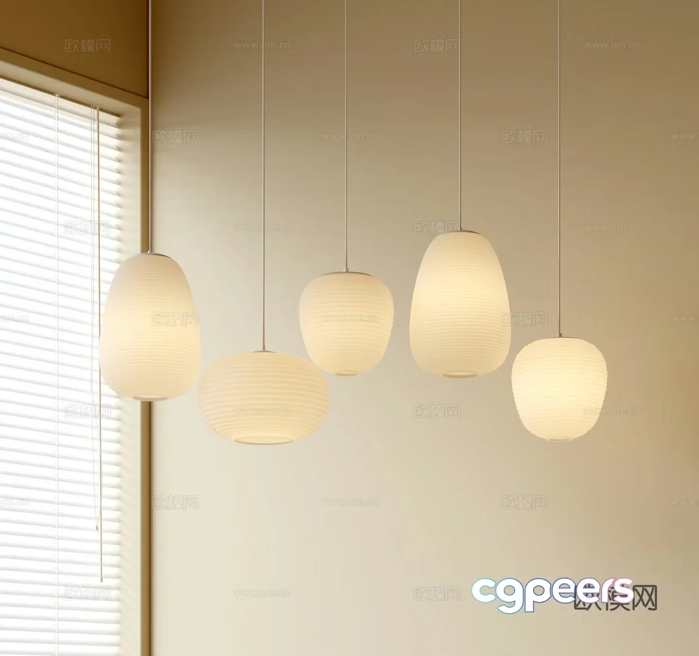 Modern simple chandeliers Nordic style chandeliers Mediterranean style chandeliers Study lamp combination Restaurant lamp 3D model