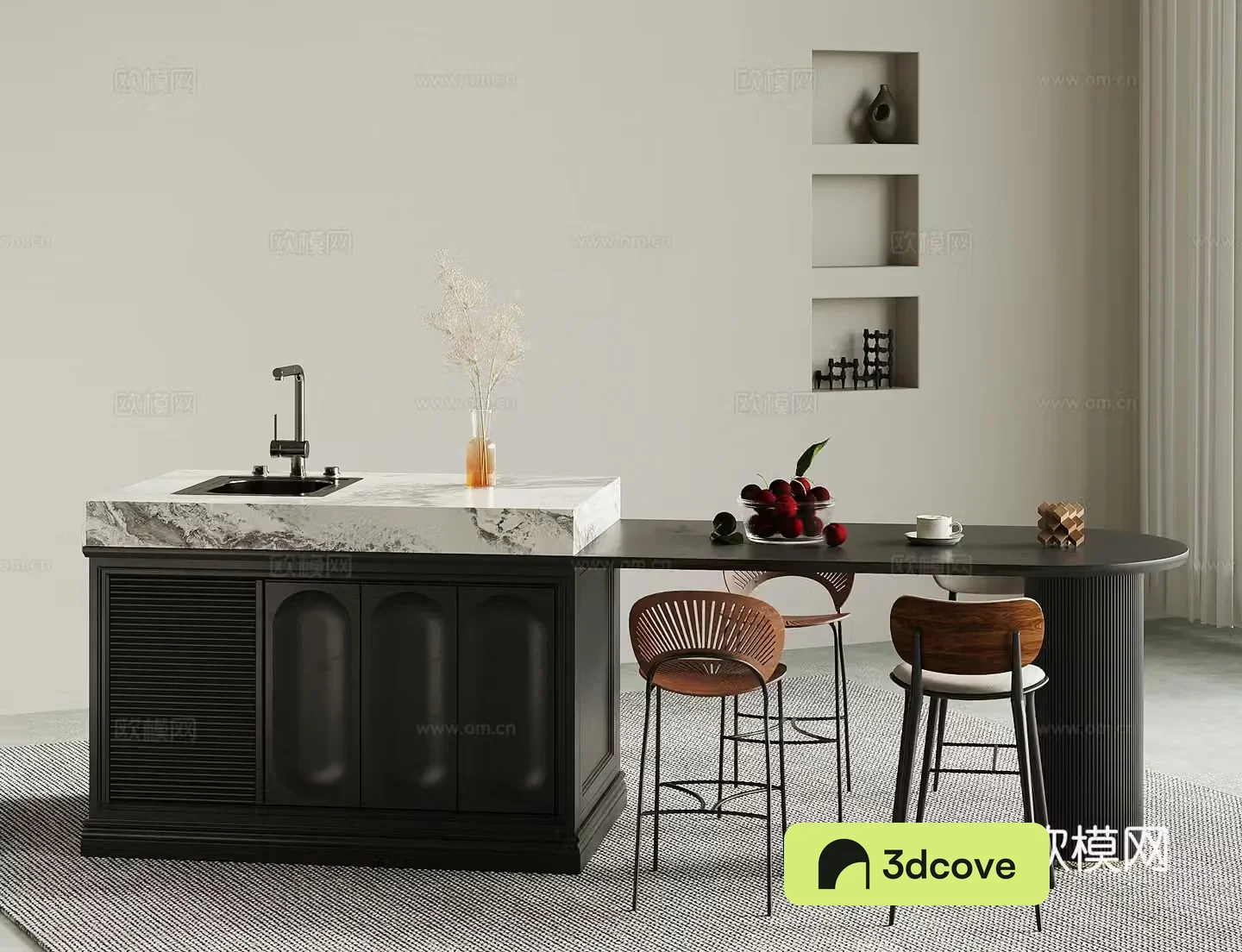 French retro style island dining table
