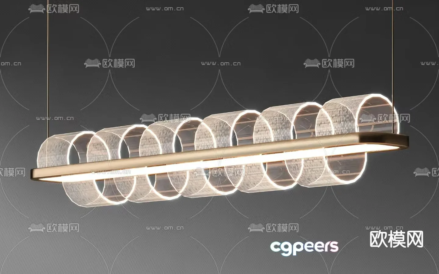 Modern chandelier straight chandelier 3d model