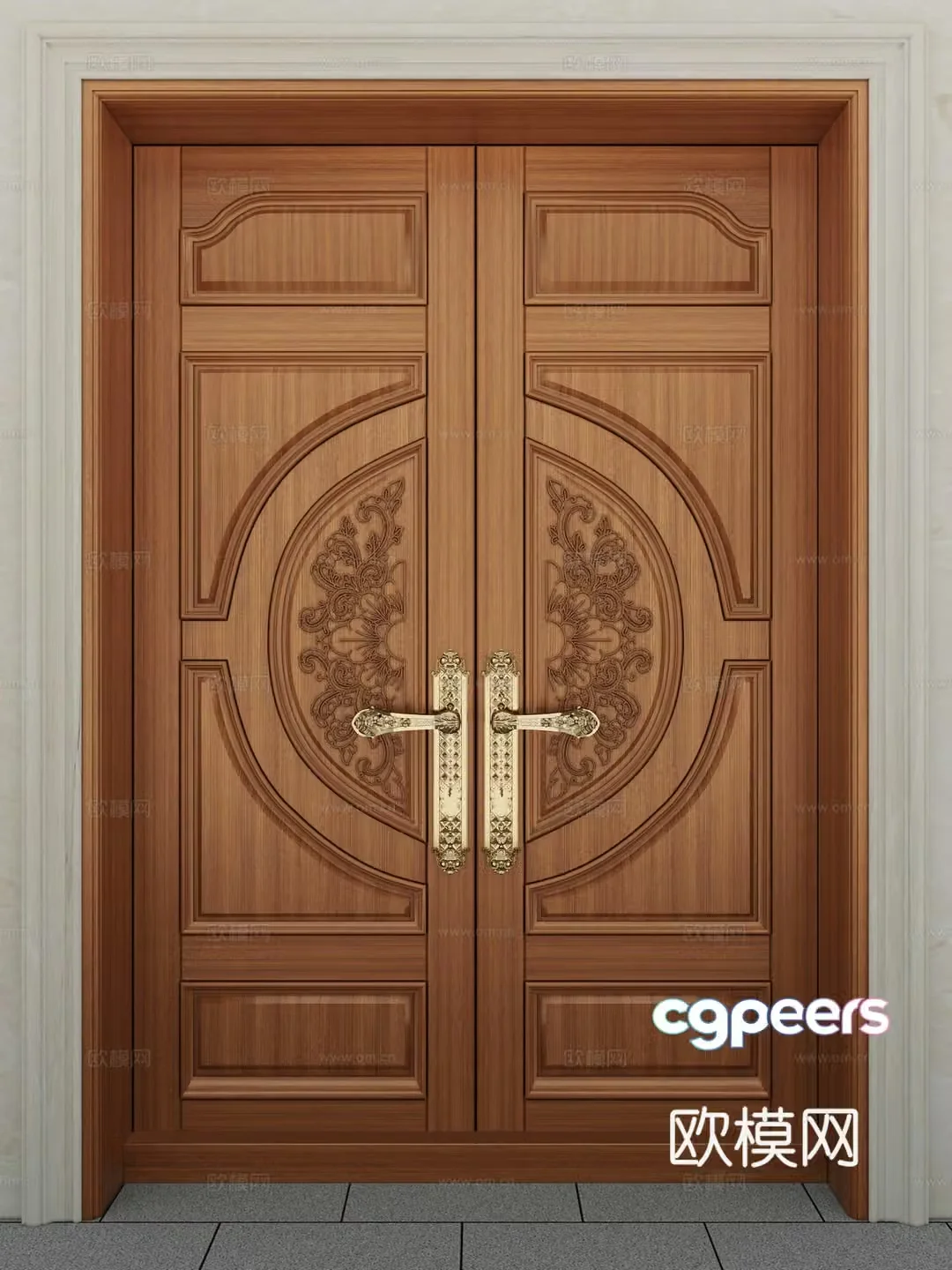 New Chinese style entrance door 3D model