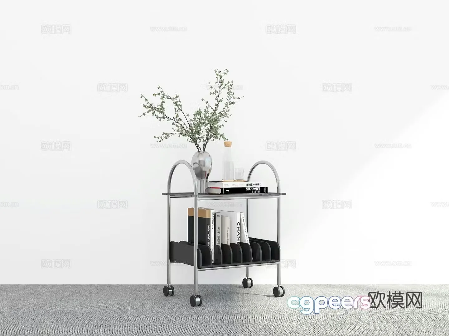 Modern trolley corner table side table 3d model