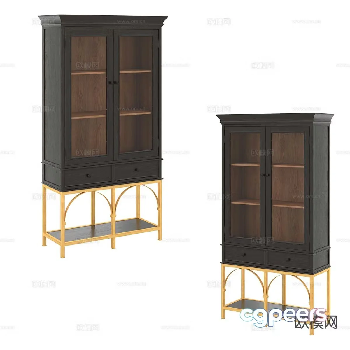Nordic bookcase high cabinet 3d model