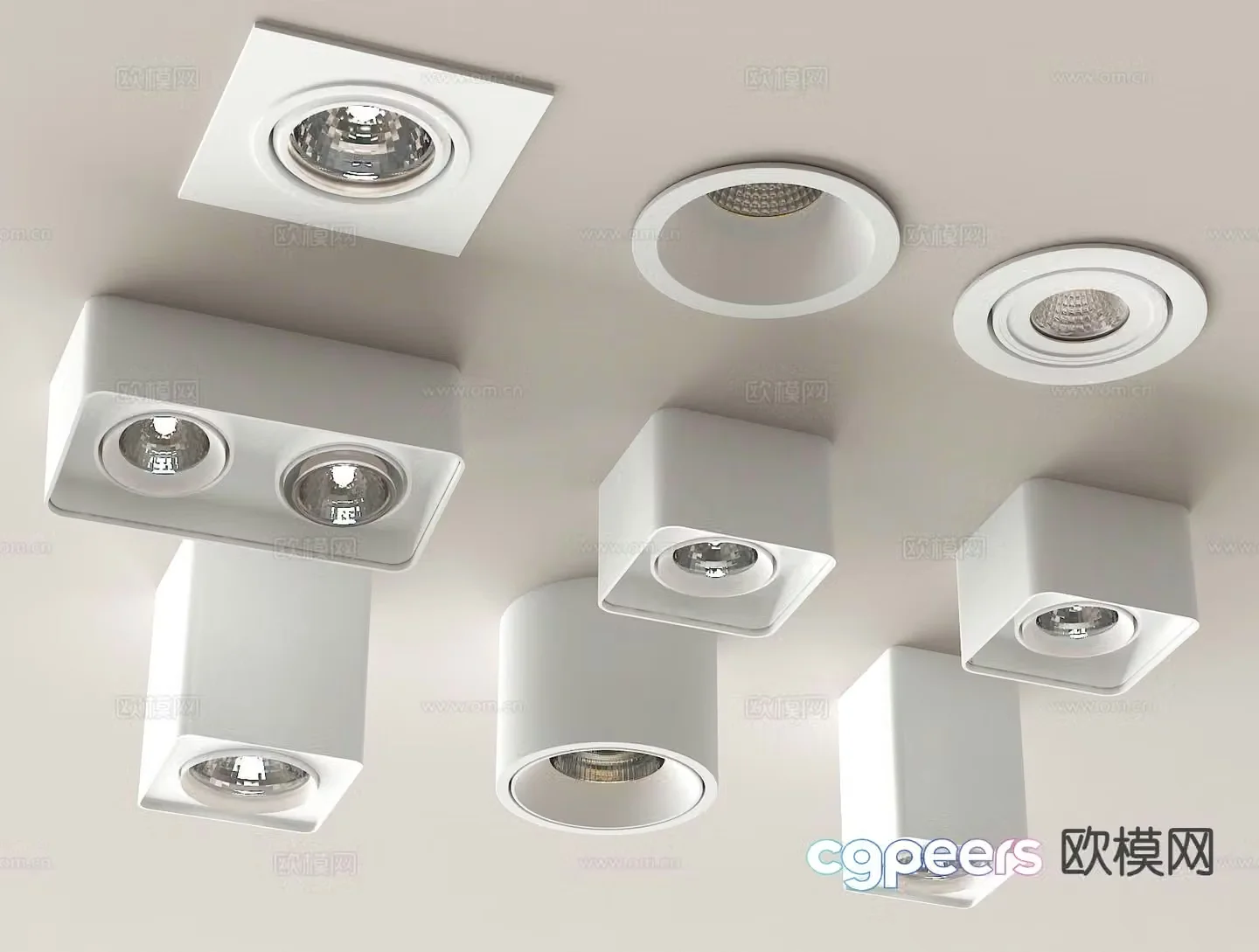Surface mounted downlight spotlight bull’s eye lamp long downlight 3d model