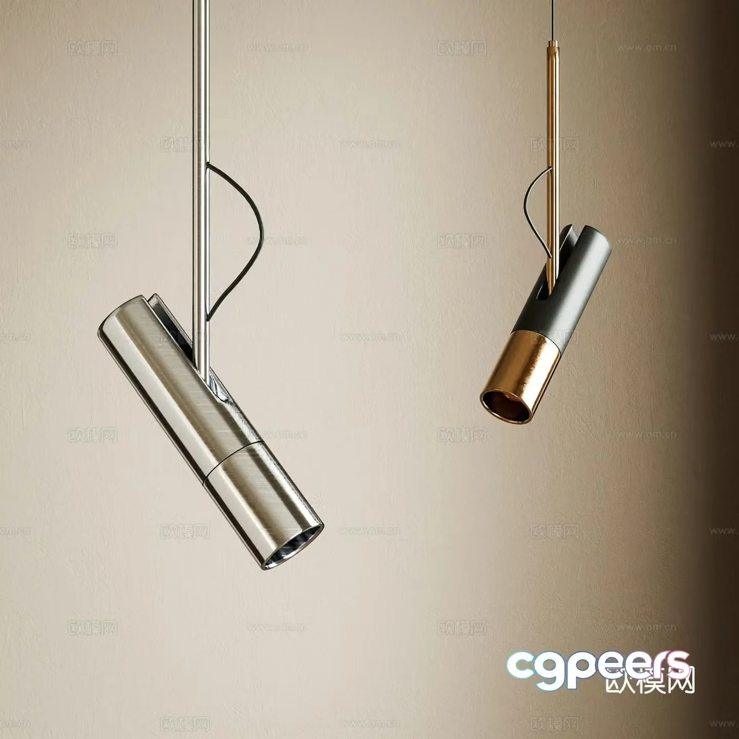 Modern bedside chandelier 3d model