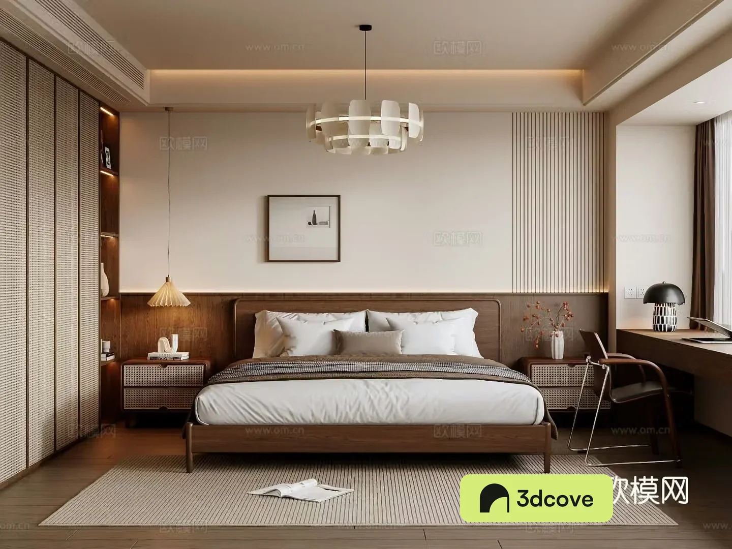 Middle style bedroom master bedroom 3D model