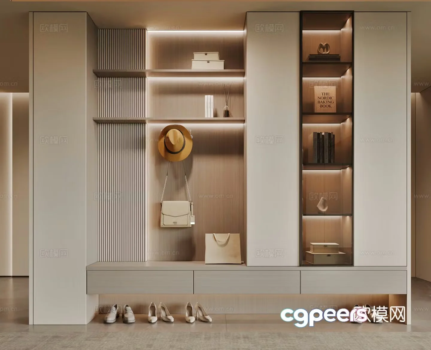 Modern shoe cabinet 3d model