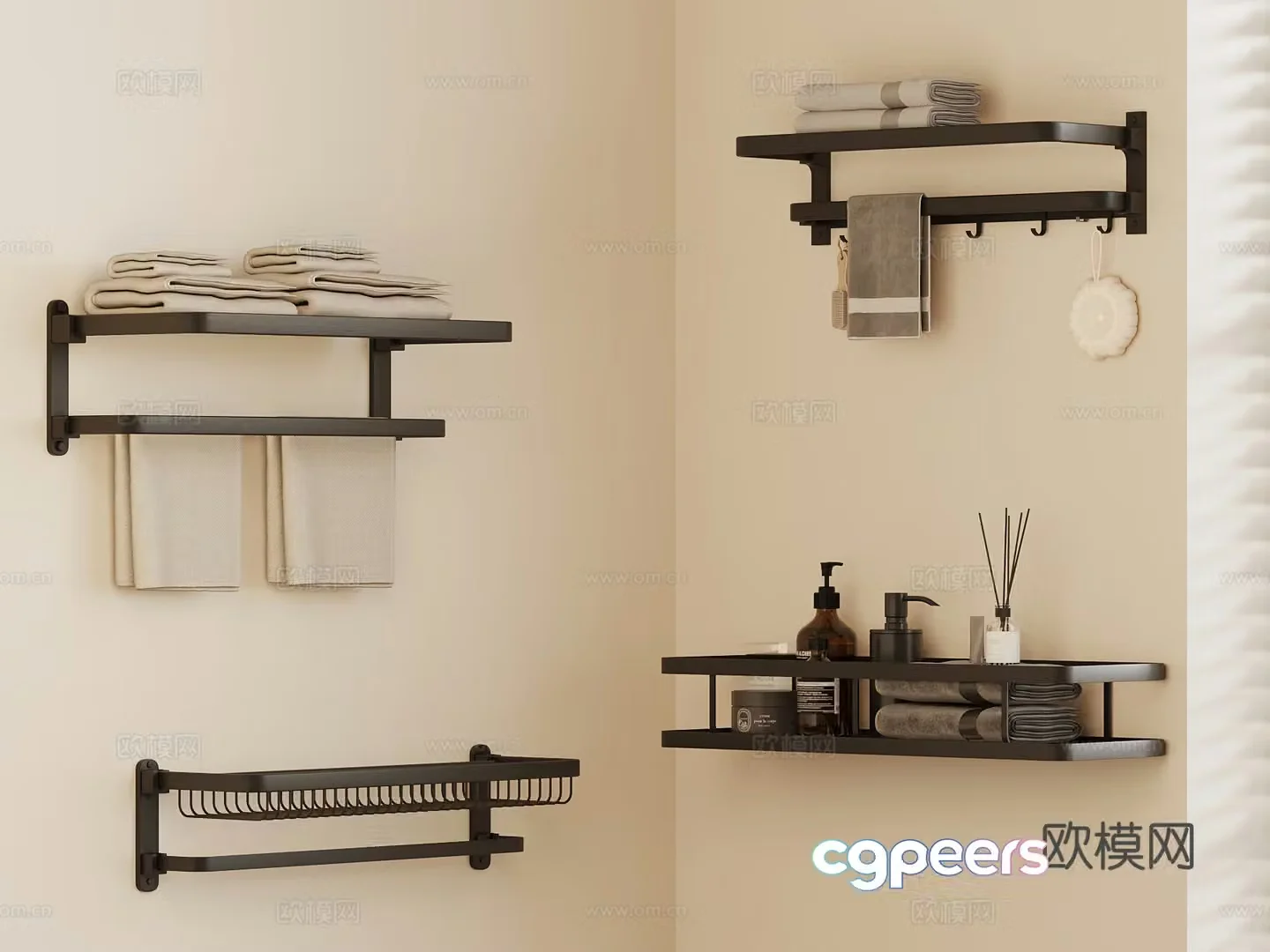 Modern towel towel rack 3d model