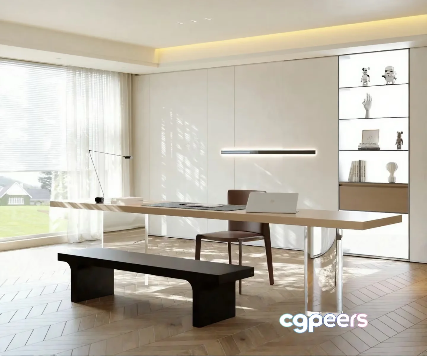 Modern Minimalist Office 3D Model – 21815 – CORONA Render