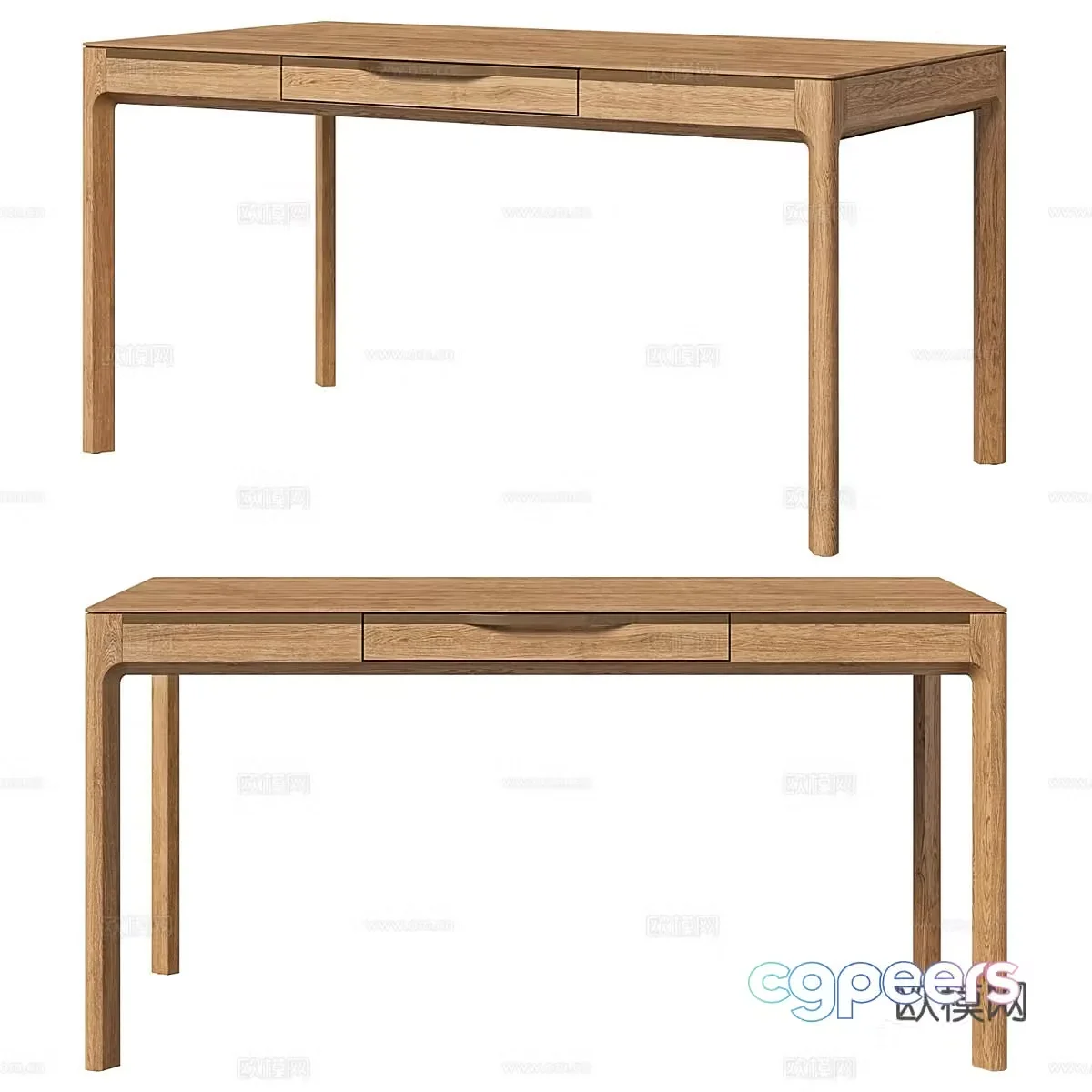 New Chinese Padua Teak Desk 3D Model