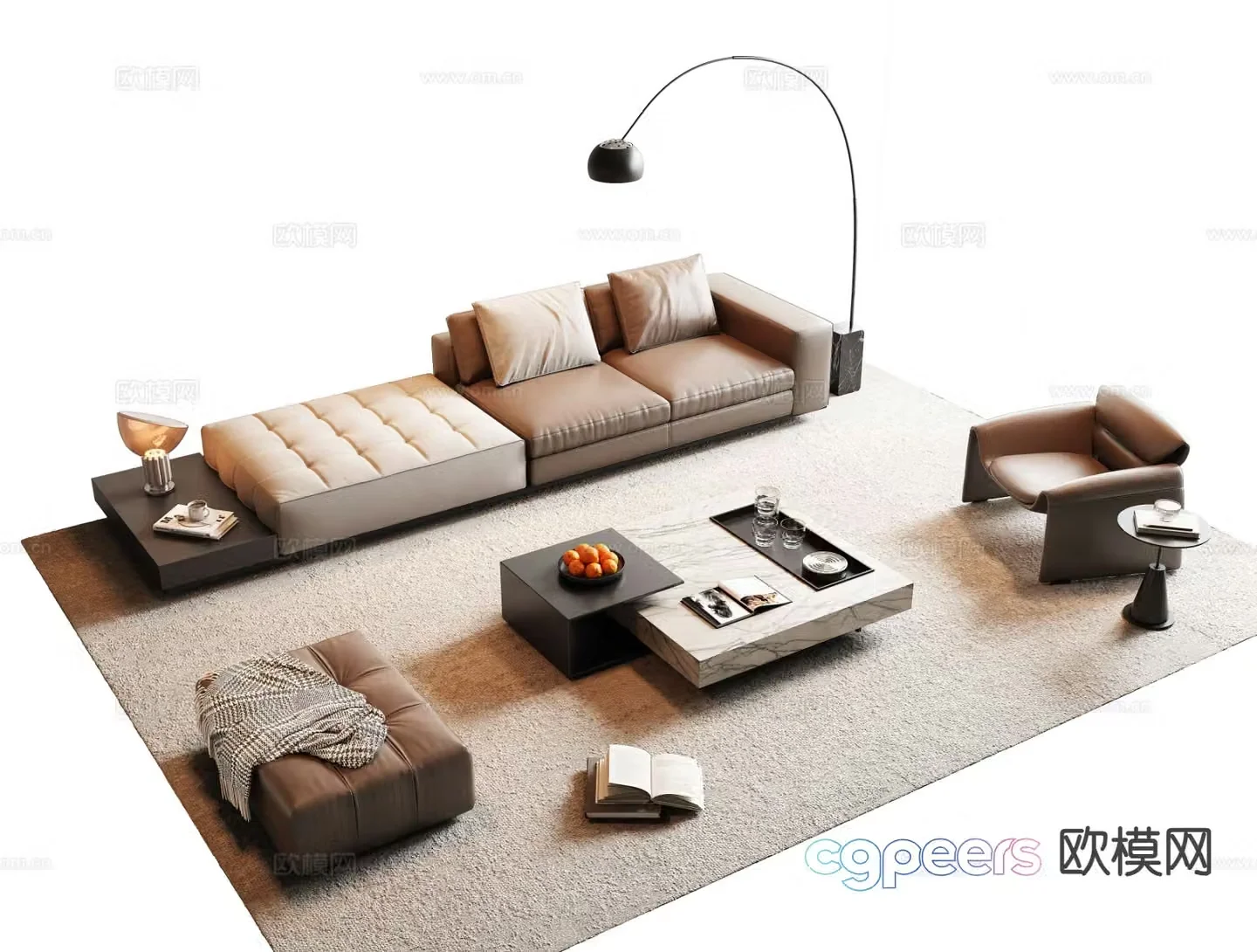 Italian sectional sofa 3d model