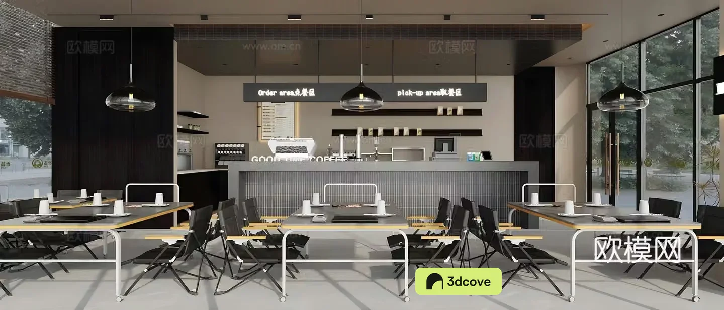 Industrial style cafe