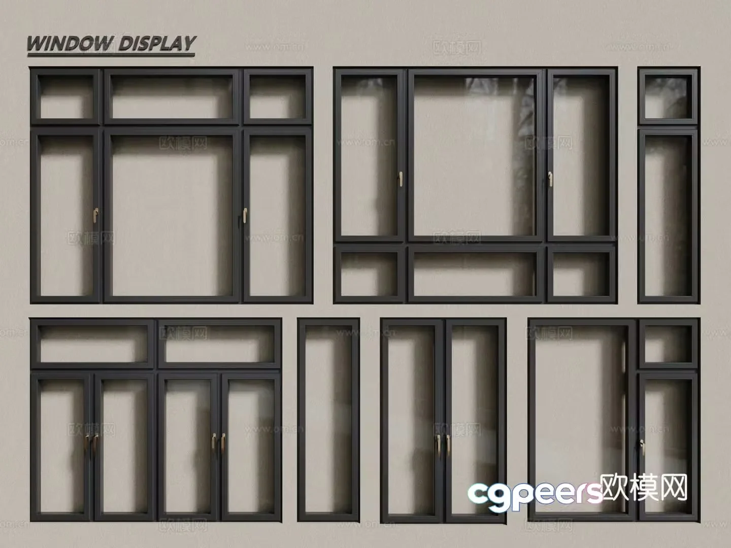Modern windows aluminum alloy windows casement windows floor-to-ceiling windows 3d model