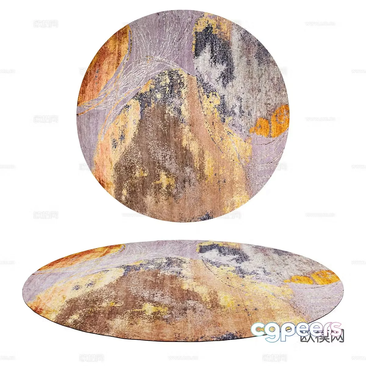 Modern round blanket 3d model