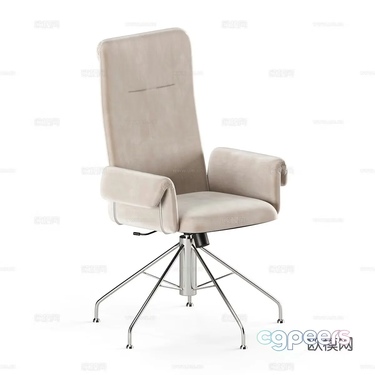Modern creamy office chair 3d model