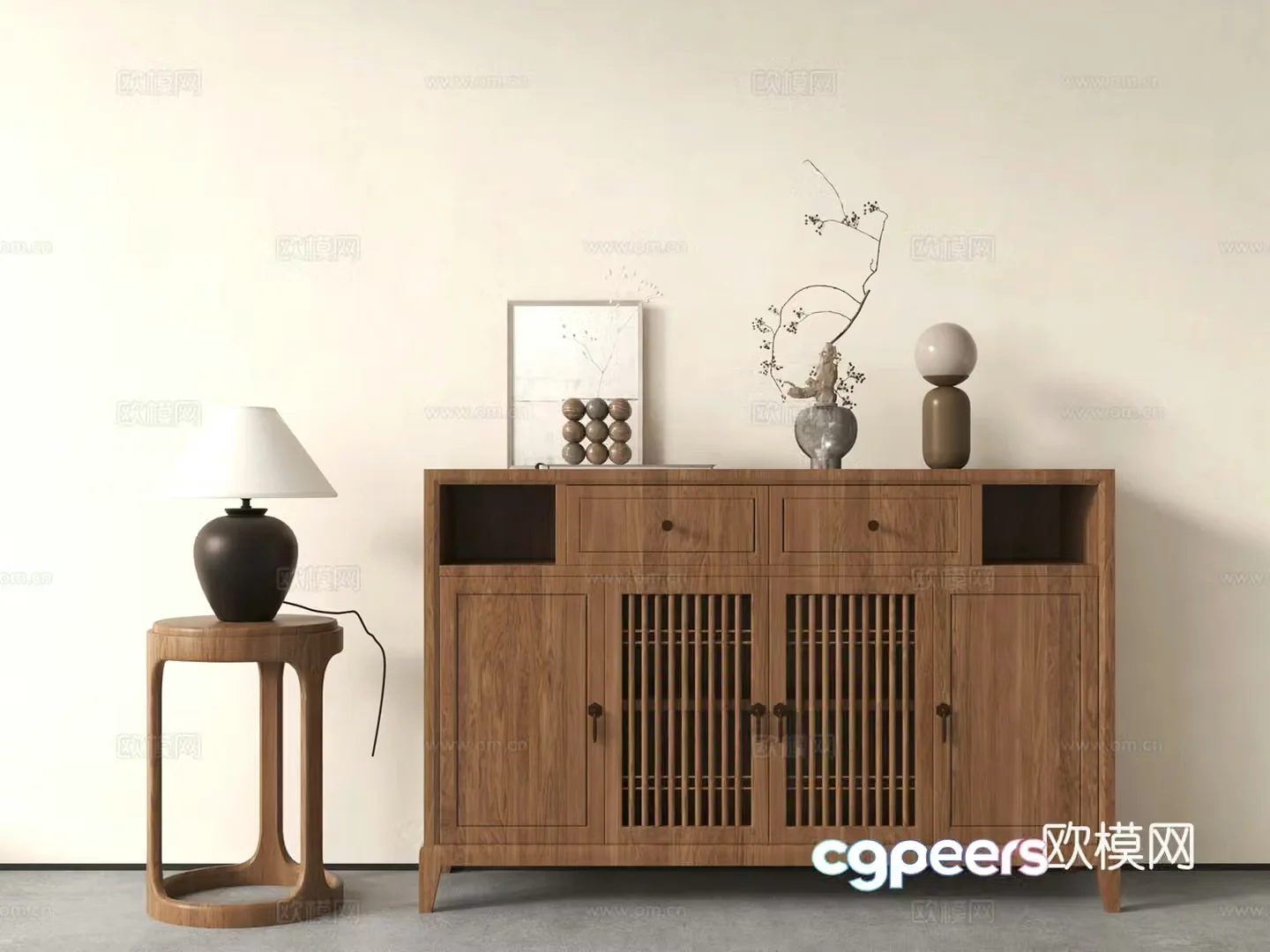 New Chinese sideboard sideboard 3D model