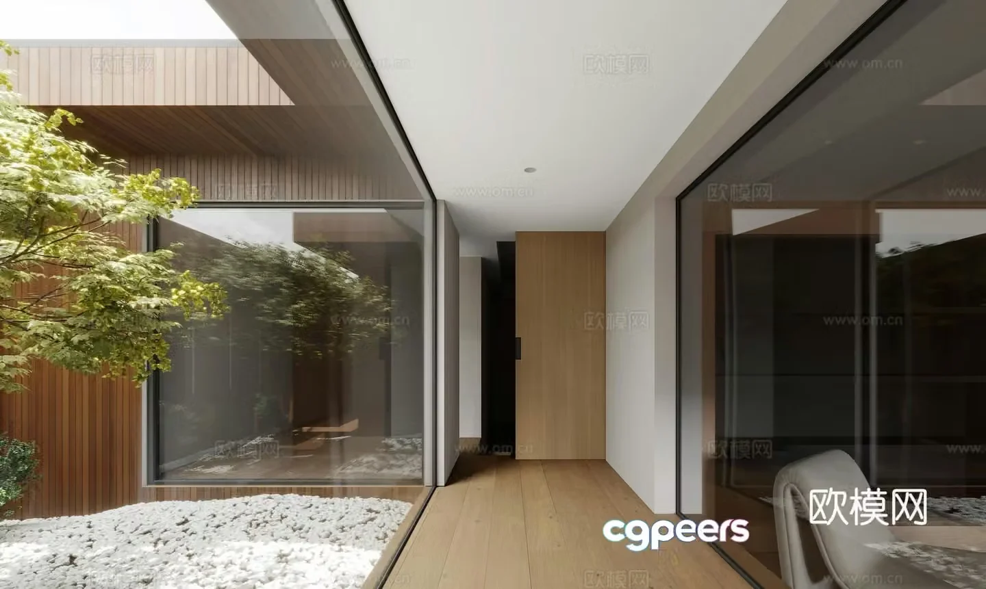 Modern interior landscape landscape patio corridor landscape 3d model