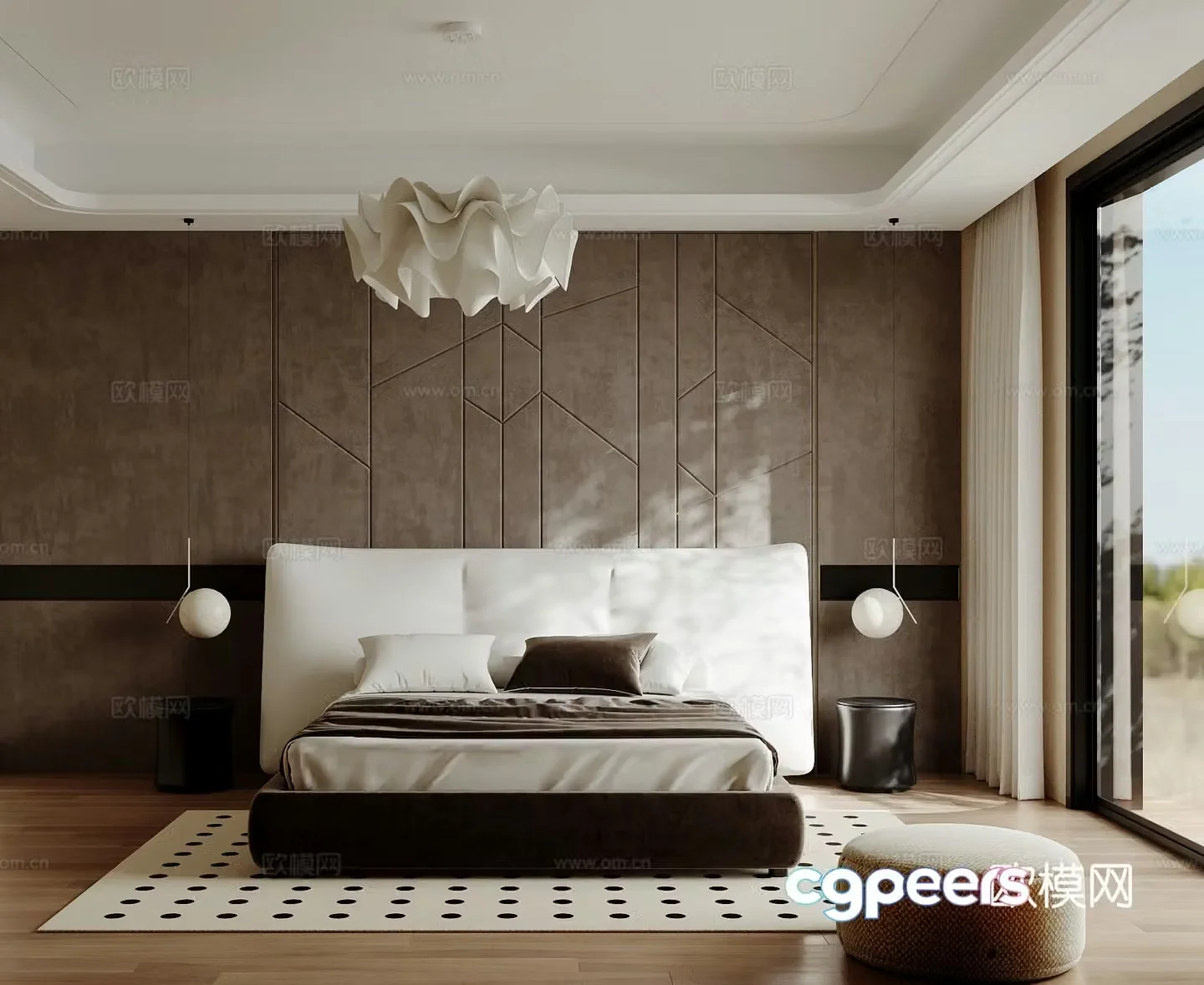 Middle style bedroom master bedroom 3D model