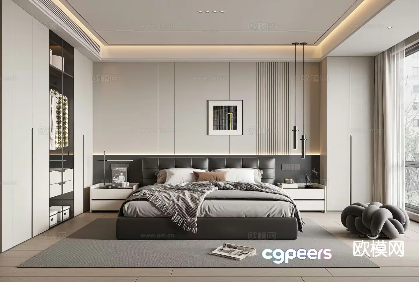 Modern bedroom master bedroom 3d model
