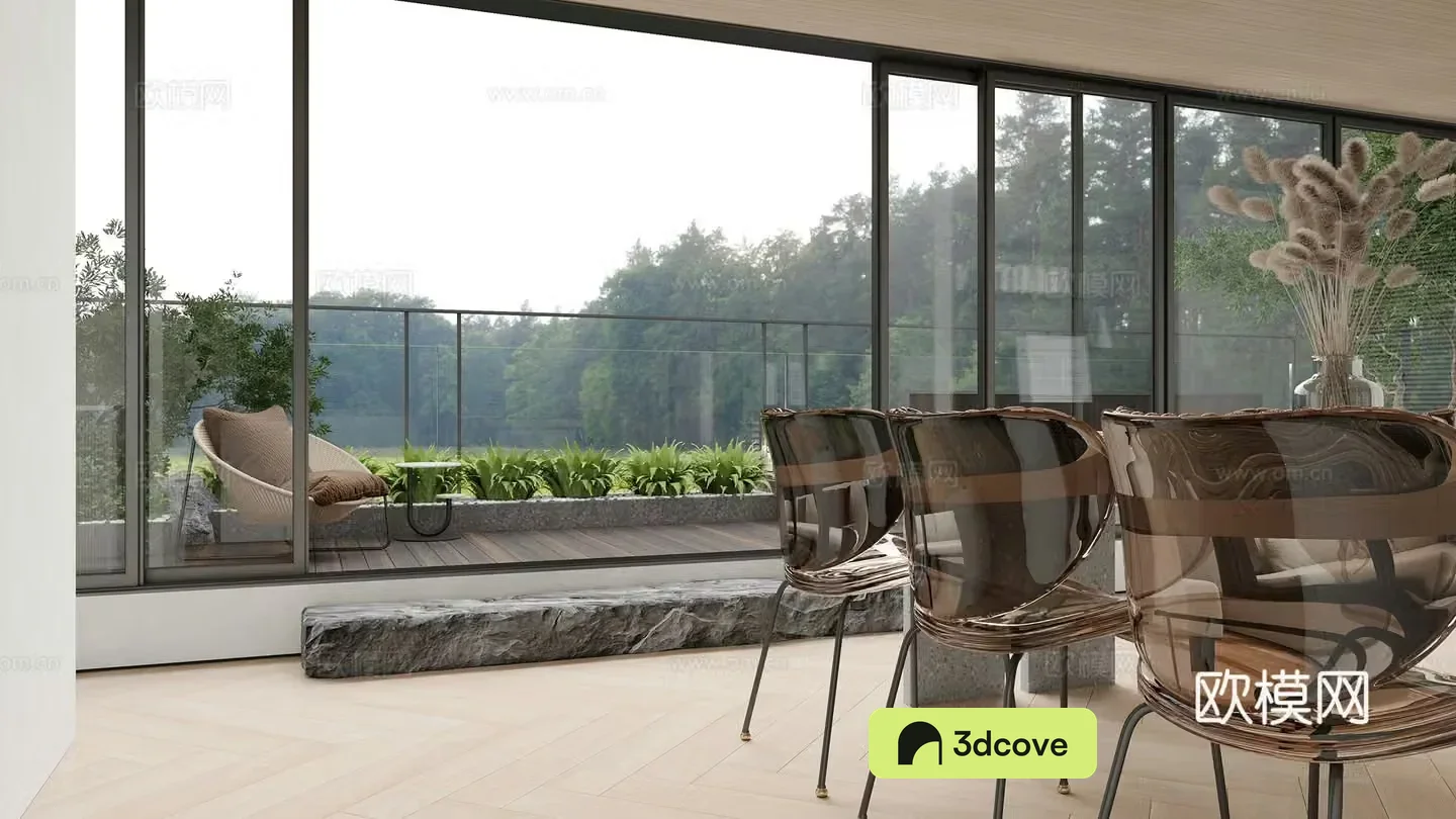 Modern dining table and chairs