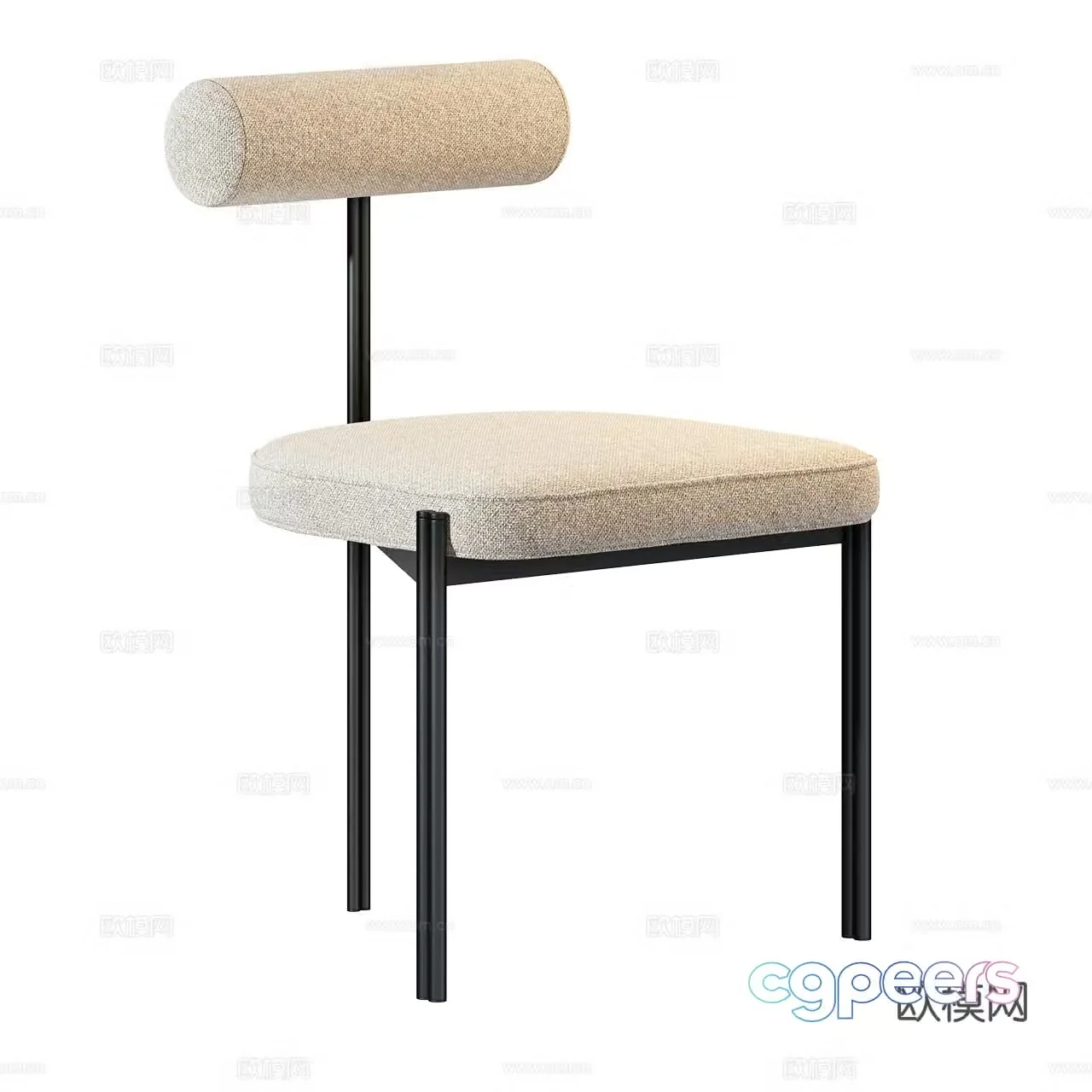 Caillou modern single chair extremely simple chair fabric single chair dining chair book chair 3d model