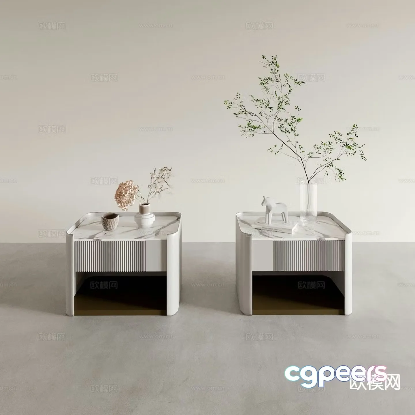 Italian bedside table 3d model