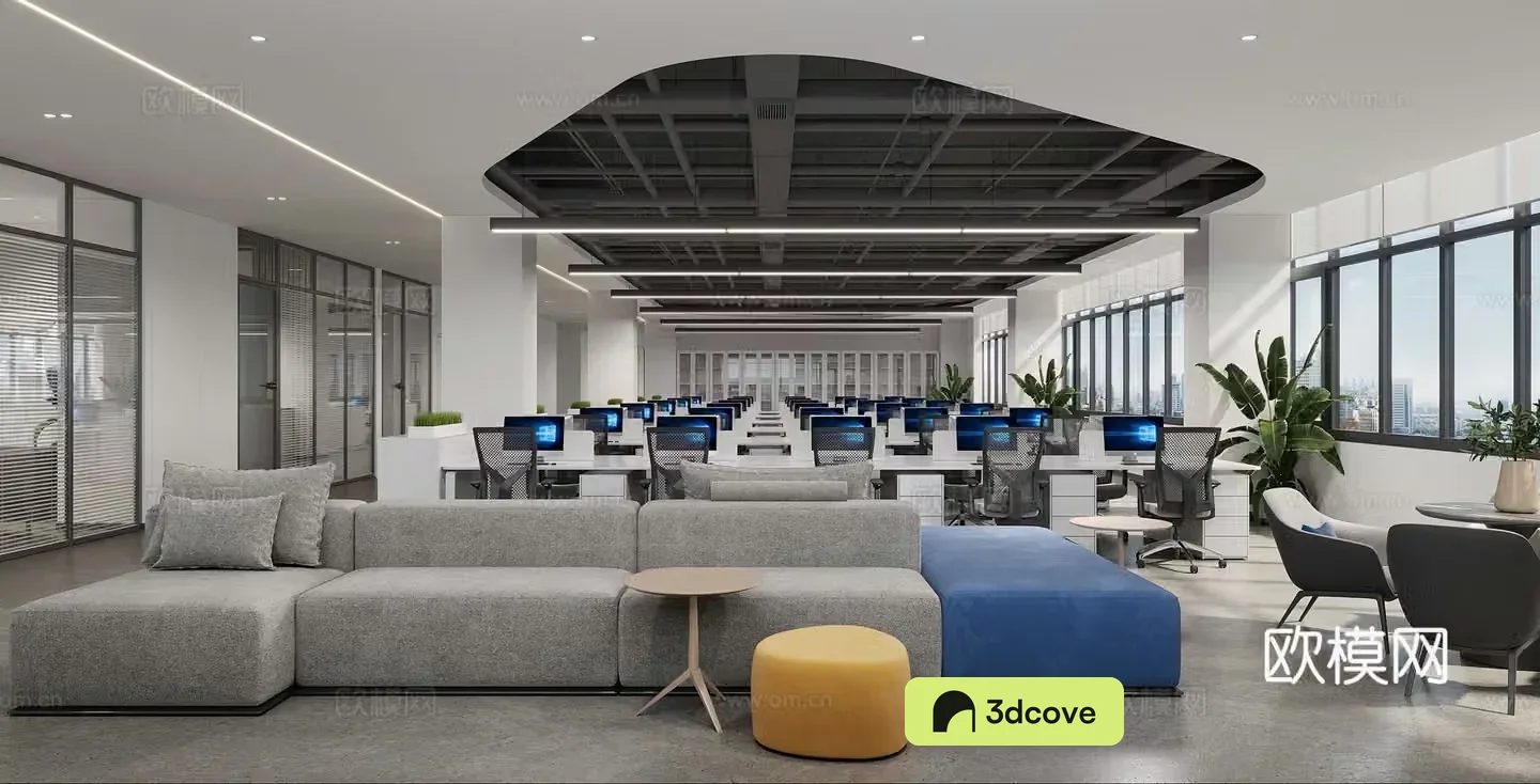 Modern open office area open office