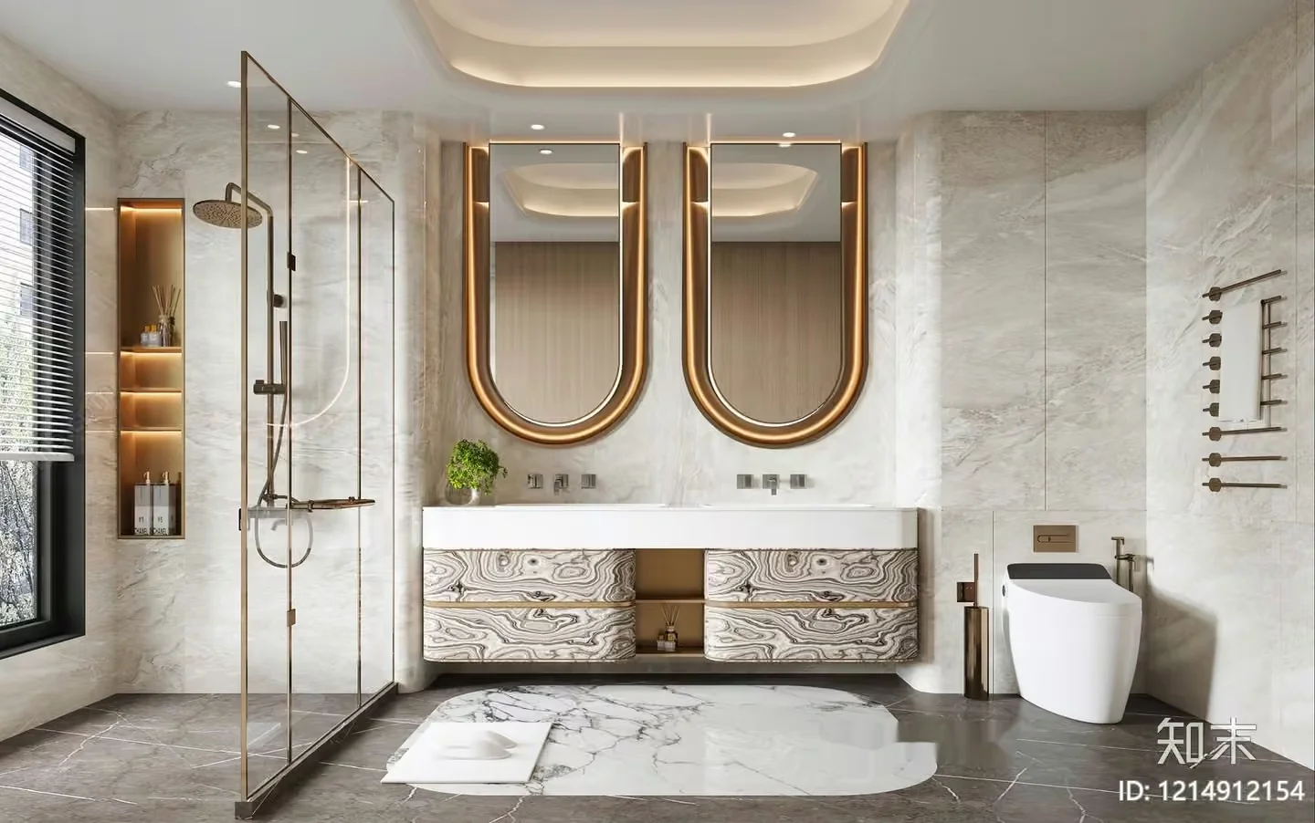 Modern Bathroom Design 3D Model – 7617 – VRAY Render