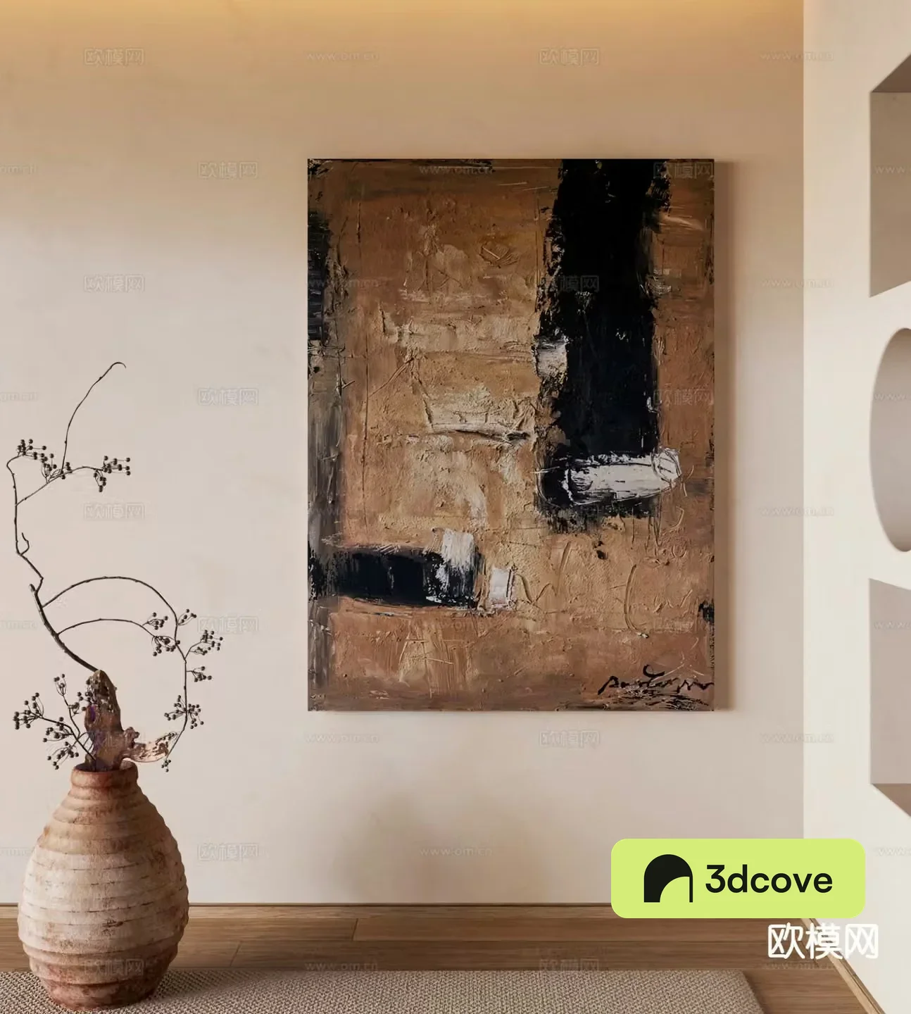 Wabi-sabi style frameless painting decorative painting texture painting